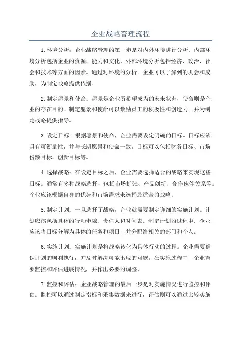 企业战略管理流程