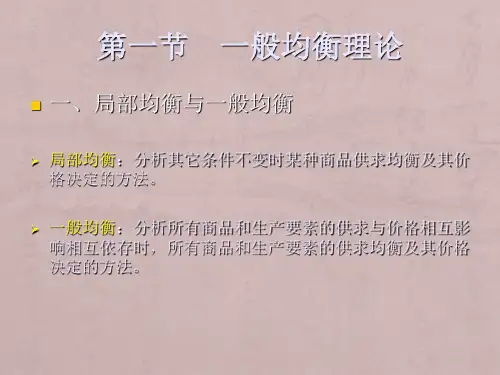 微观经济学     一般均衡理论