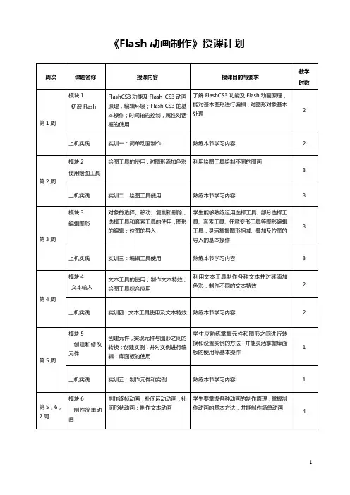 最新最完整的Flash动画制作教案