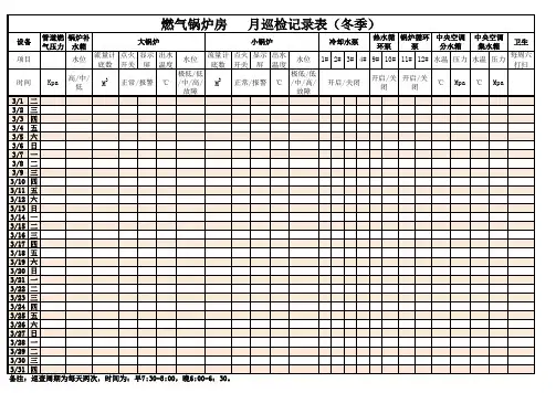 供暖系统日常巡检表(模版)