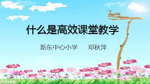 什么是高效课堂教学