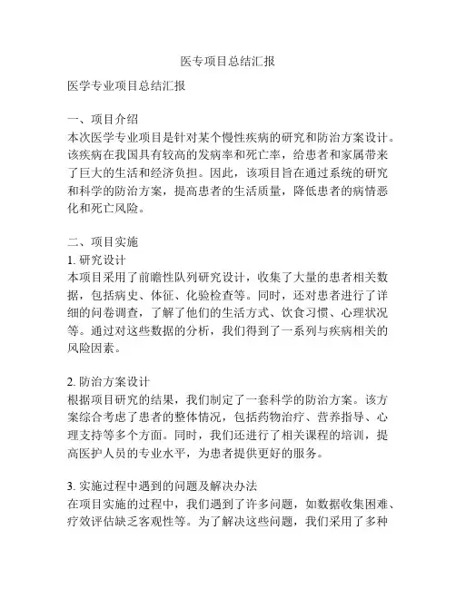 医专项目总结汇报
