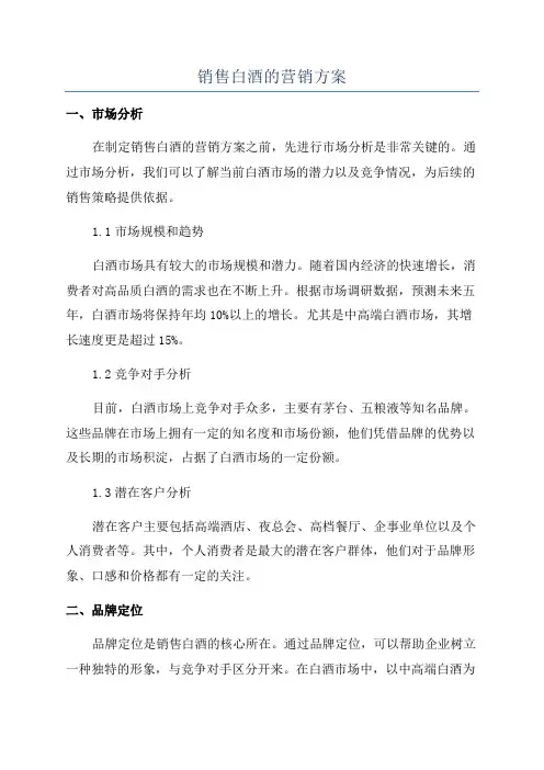 销售白酒的营销方案