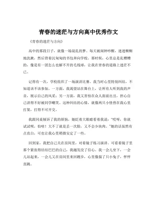 青春的迷茫与方向高中优秀作文