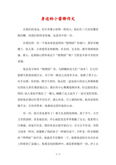 《我身边的小雷锋》100字作文