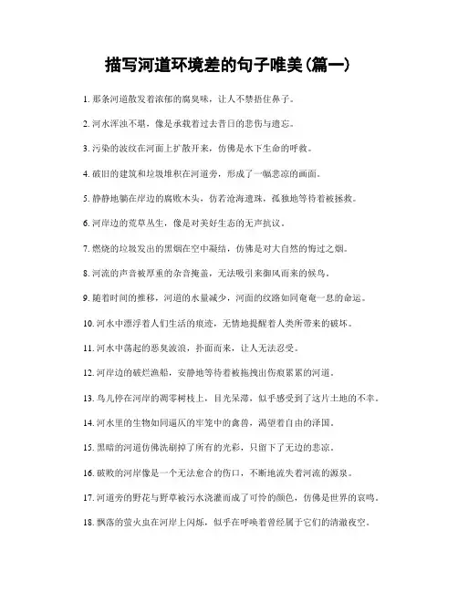 描写河道环境差的句子唯美(精选2篇)