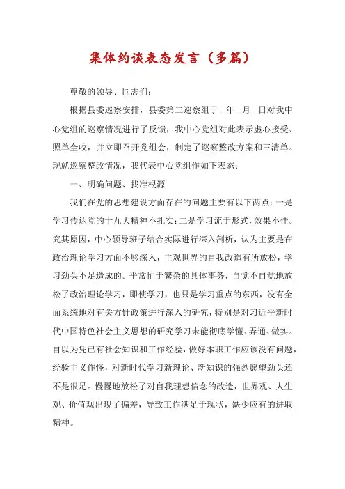 集体约谈表态发言（多篇）
