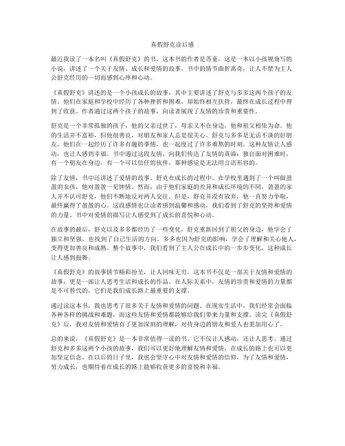 真假舒克读后感