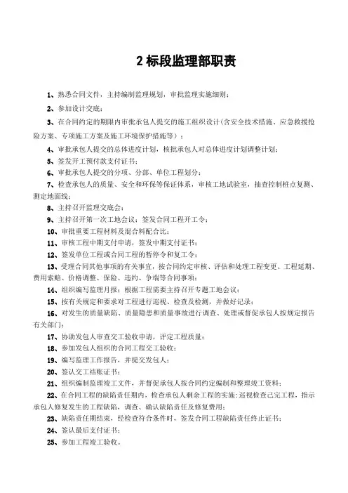 公路工程监理驻地办完整上墙资料