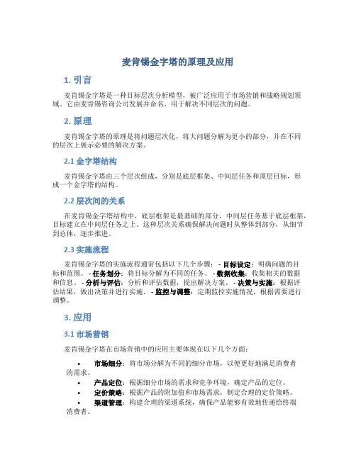 麦肯锡金字塔的原理及应用