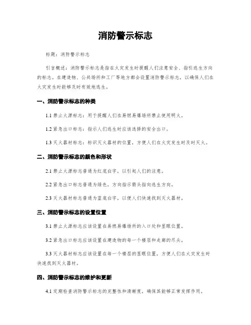 消防警示标志