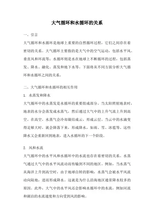 大气循环和水循环的关系