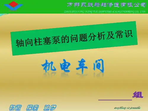 轴向柱塞泵的问题分析及简介
