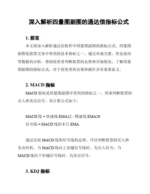 深入解析四量图副图的通达信指标公式