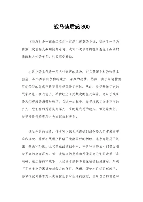 战马读后感800