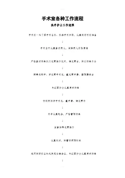 手术室工作流程图分析