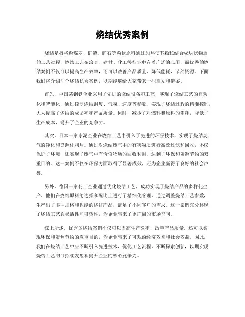 烧结优秀案例
