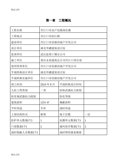 (整理)人防工程平战转换方案.