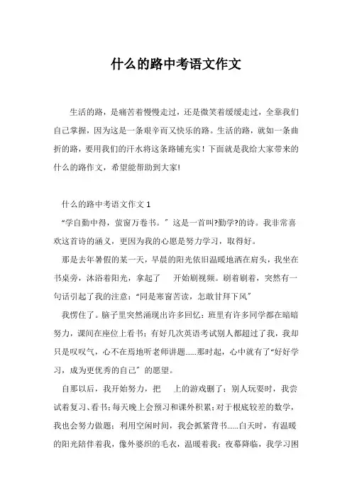 (中考作文)什么的路中考语文作文