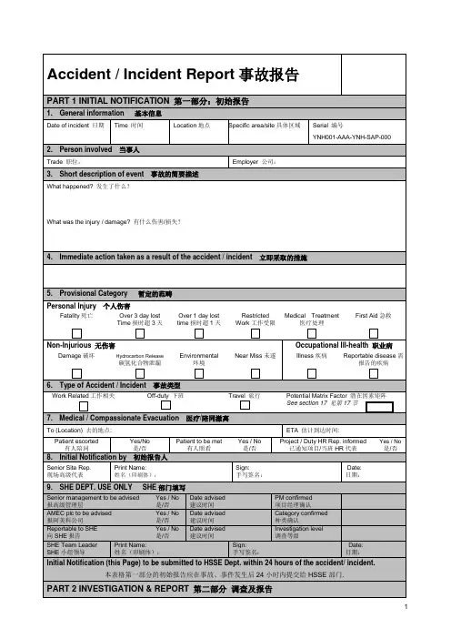 起重机 事故事件报告