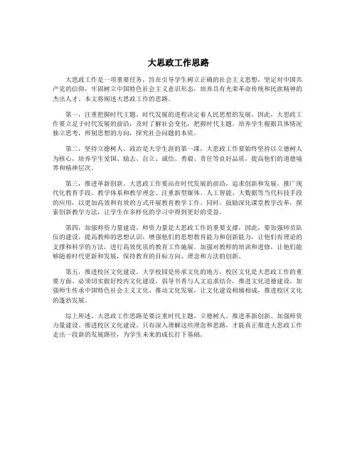 大思政工作思路