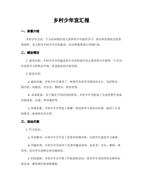 乡村少年宫汇报
