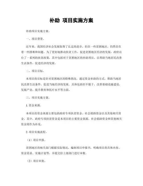 补助 项目实施方案