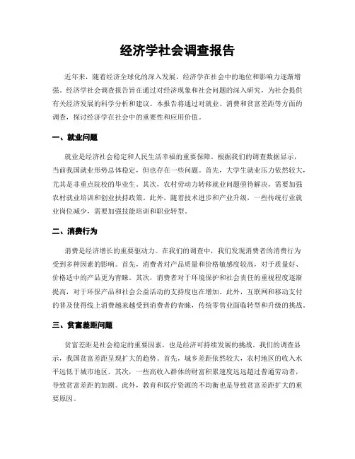 经济学社会调查报告