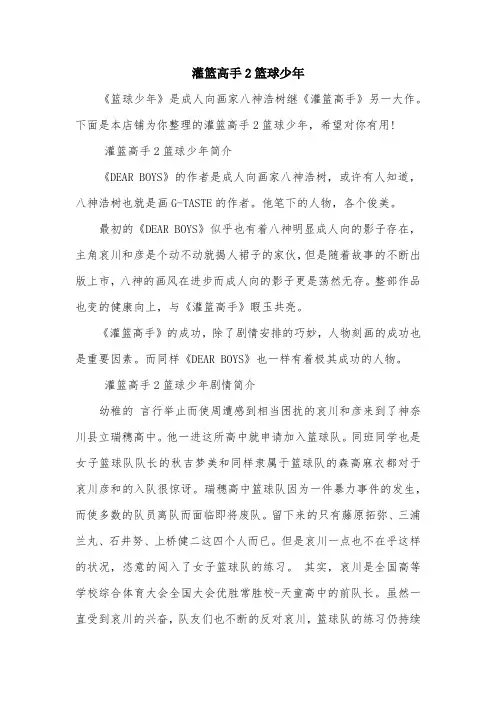 灌篮高手2篮球少年
