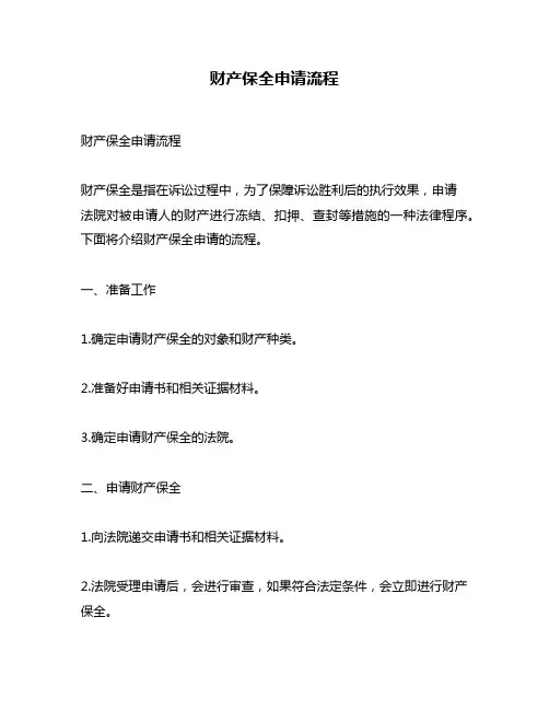 财产保全申请流程