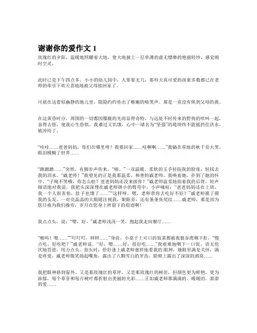 以谢谢你的爱为题写一篇作文