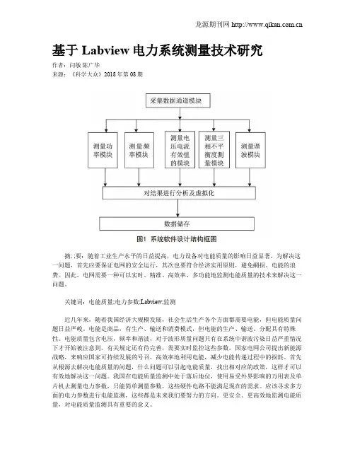 基于Labview电力系统测量技术研究