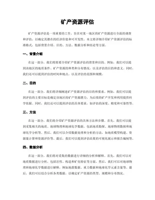 矿产资源评估