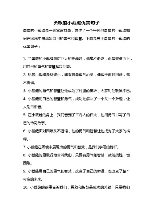勇敢的小裁缝优美句子