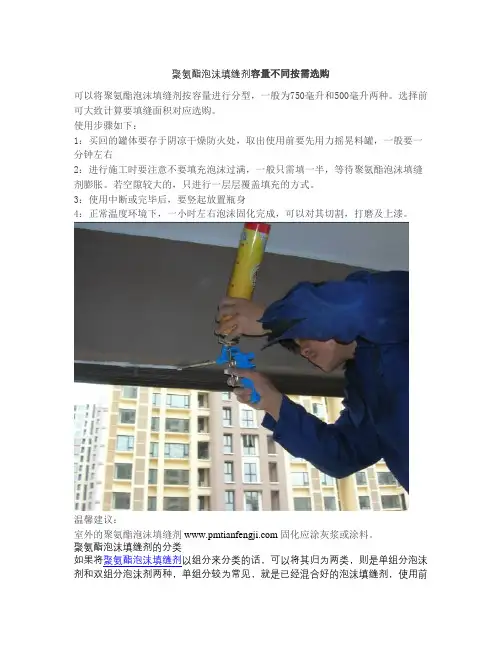 聚氨酯泡沫填缝剂容量不同按需选购