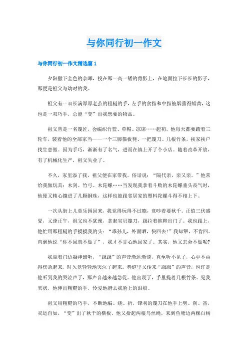 与你同行初一作文