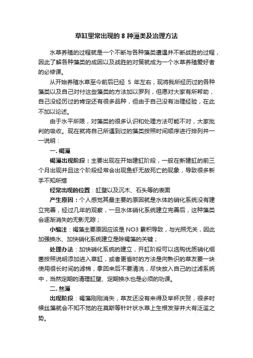 草缸里常出现的8种藻类及治理方法