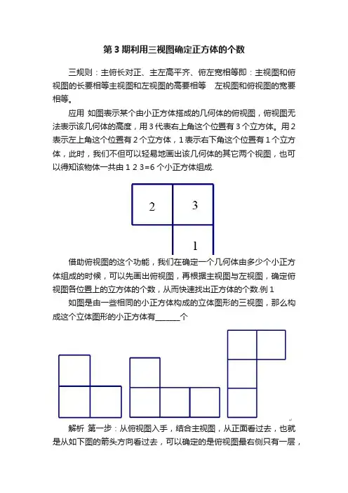 第3期利用三视图确定正方体的个数