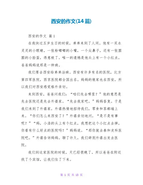 西安的作文(14篇)