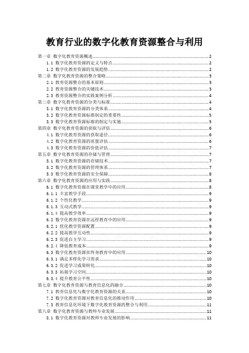 教育行业的数字化教育资源整合与利用