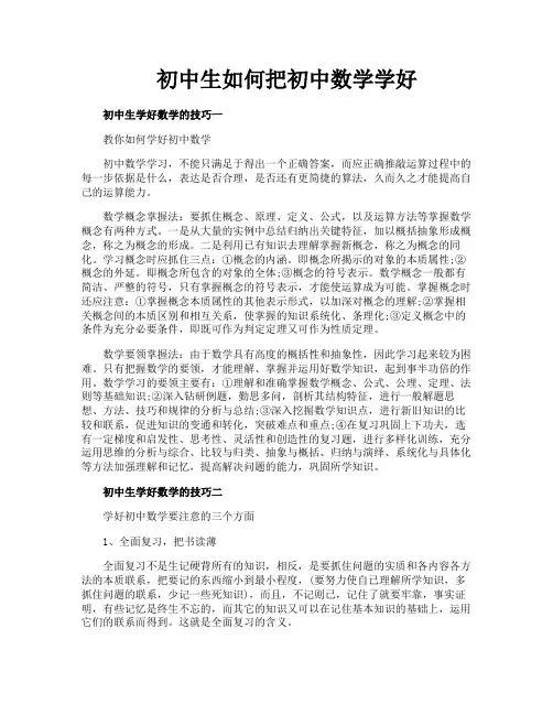 初中生如何把初中数学学好