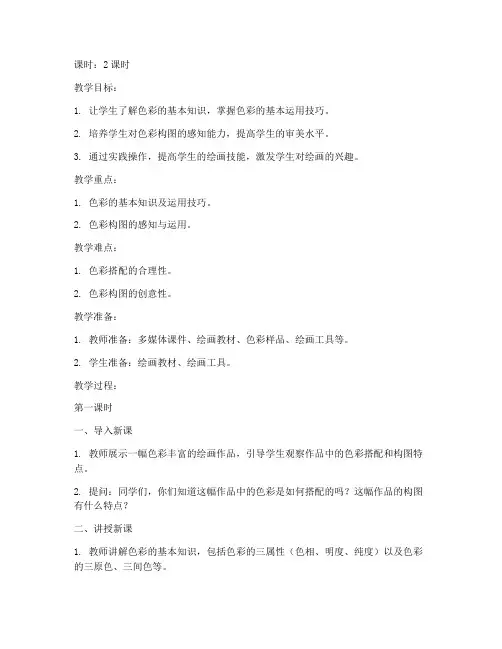 高中人美版绘画教案模板范文