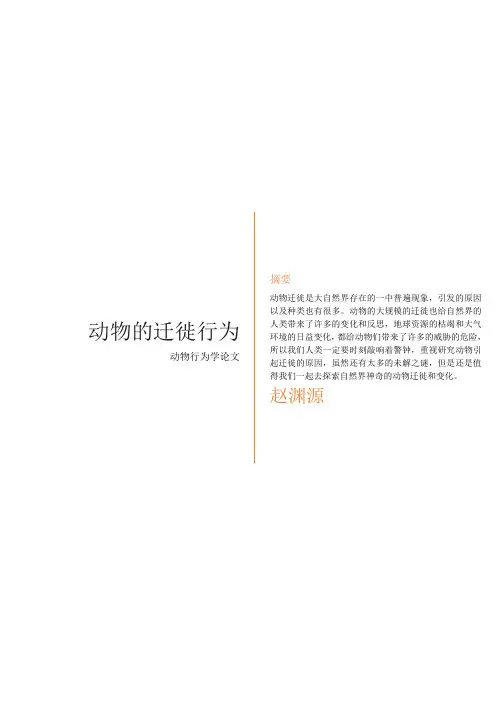 动物的迁徙行为