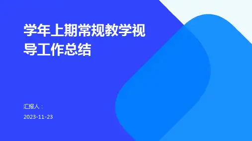 学年上期常规教学视导工作总结