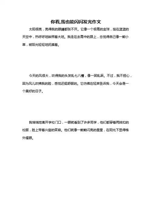 你看,我也能闪闪发光作文