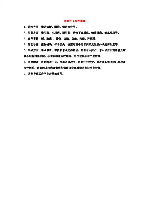 不良事件的种类