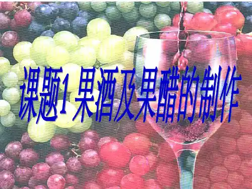 生物选修1专题1课题1果酒果醋的制作详解