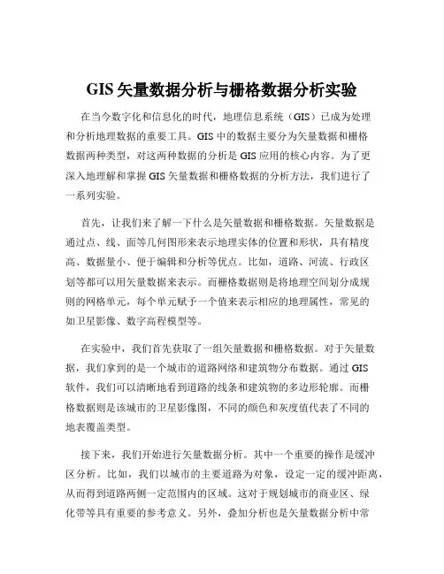 GIS矢量数据分析与栅格数据分析实验