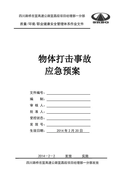 物体打击应急预案