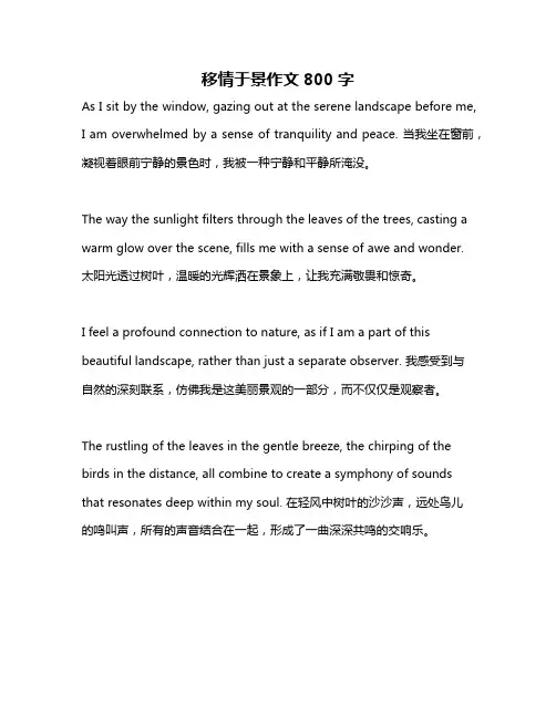 移情于景作文800字